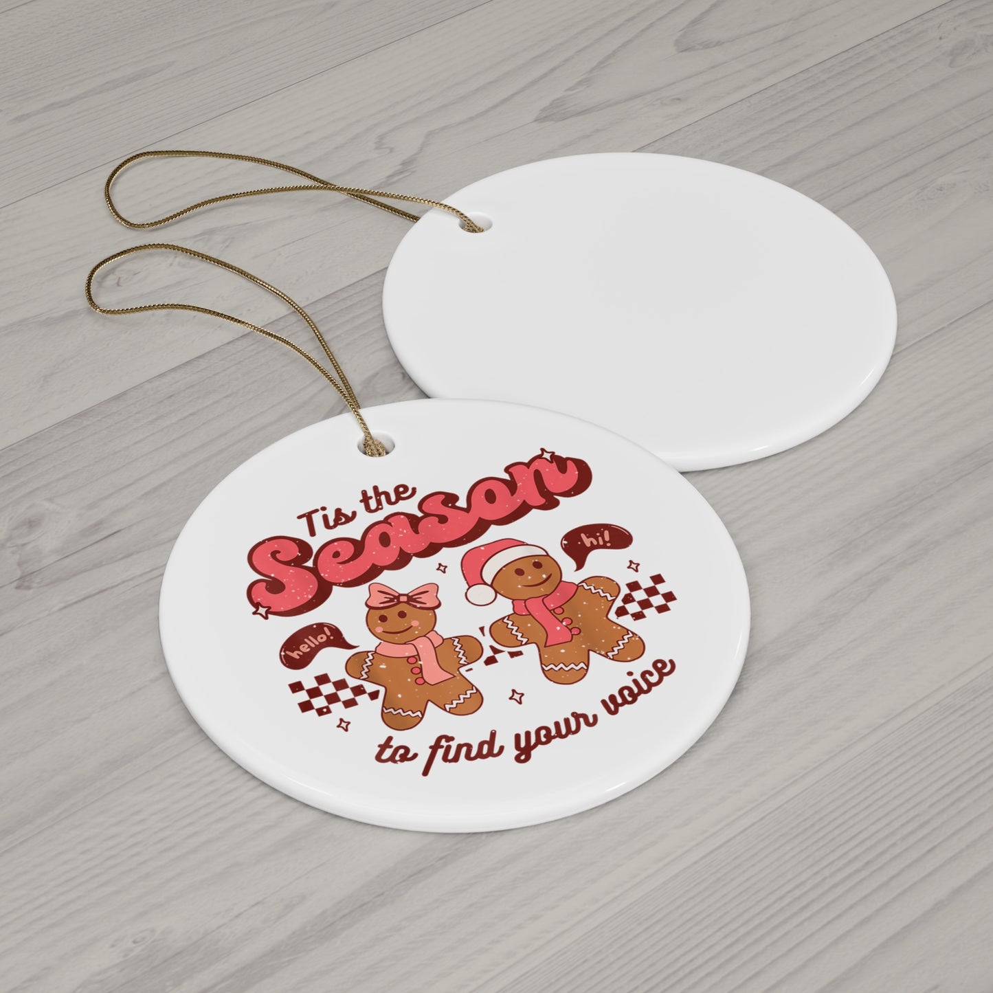 Gingerbread 'Tis the Season' Ceramic Ornament — Holiday Tree Decoration