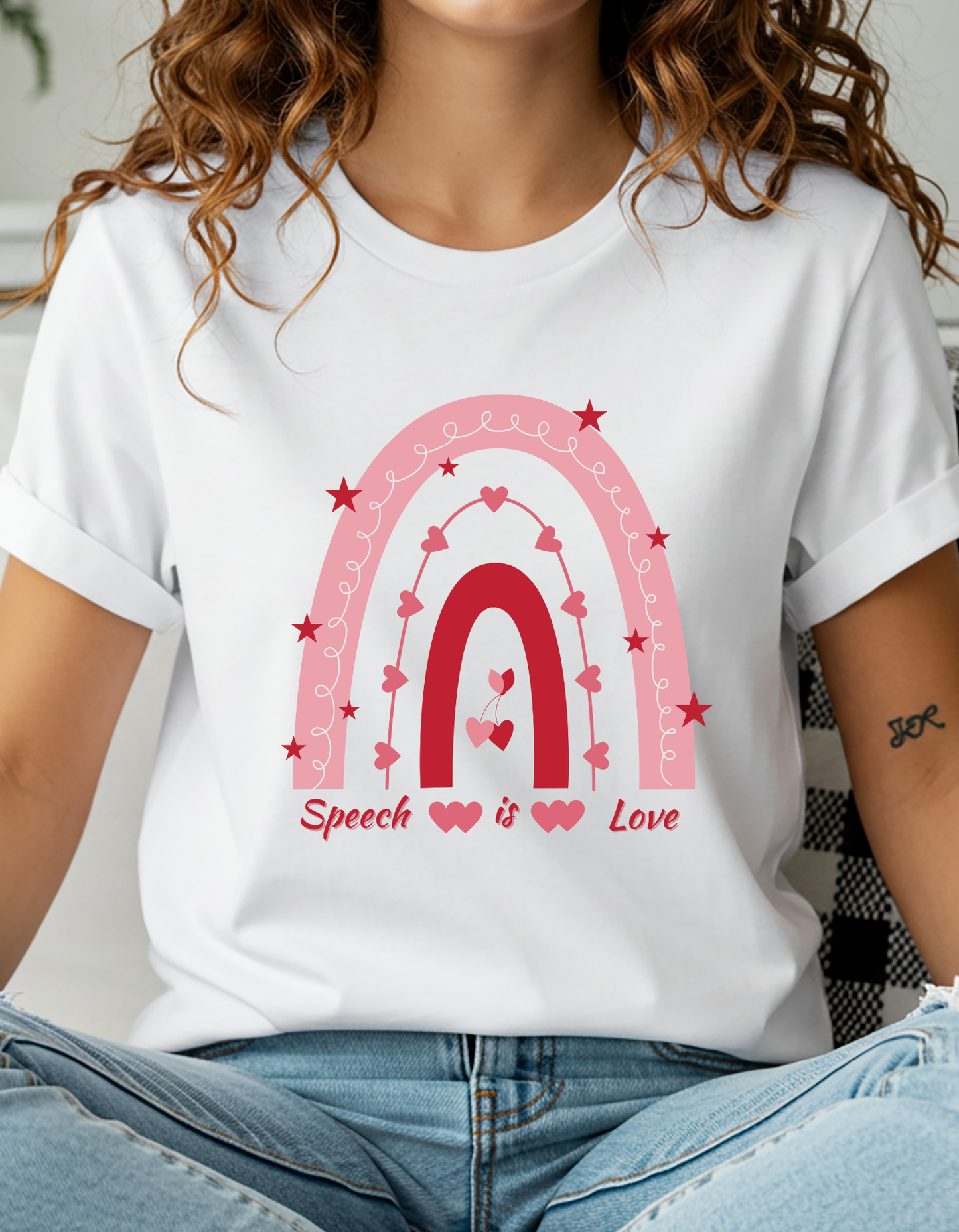 Speech is Love Pink Rainbow T‑Shirt