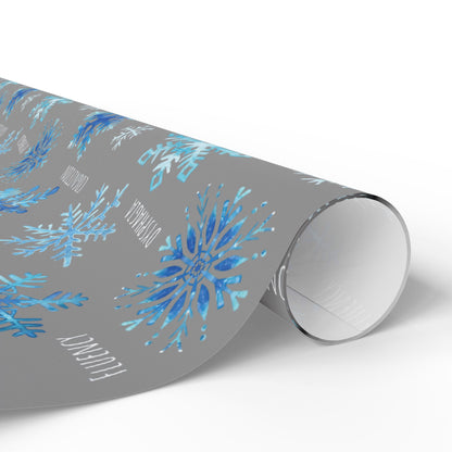 Speech Therapy Snowflake Wrapping Paper - Snowflake Pattern with Speech Therapy Communication Disorders Words