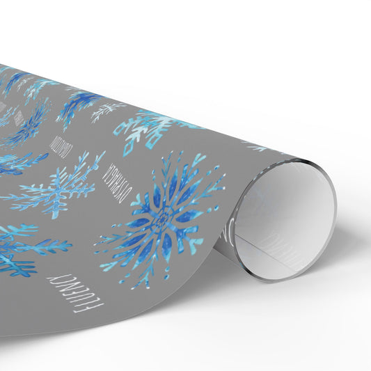 Speech Therapy Snowflake Wrapping Paper - Snowflake Pattern with Speech Therapy Communication Disorders Words