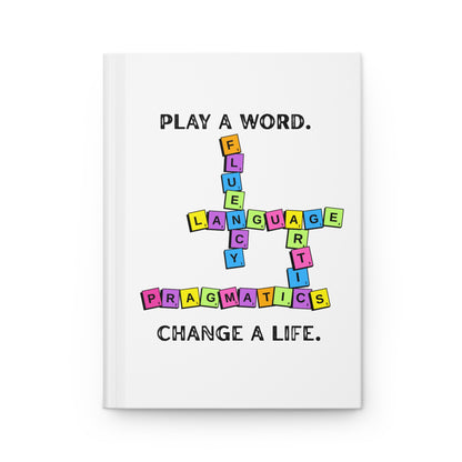 Speech Therapy Journal — "Play a Word. Change a Life." Speech-Language Pathology Word-Block Hardcover Journal