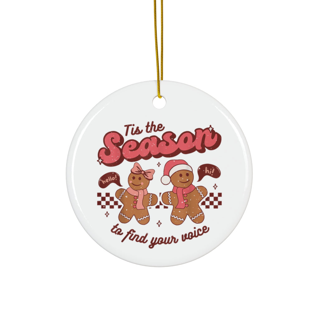 Gingerbread 'Tis the Season' Ceramic Ornament — Holiday Tree Decoration