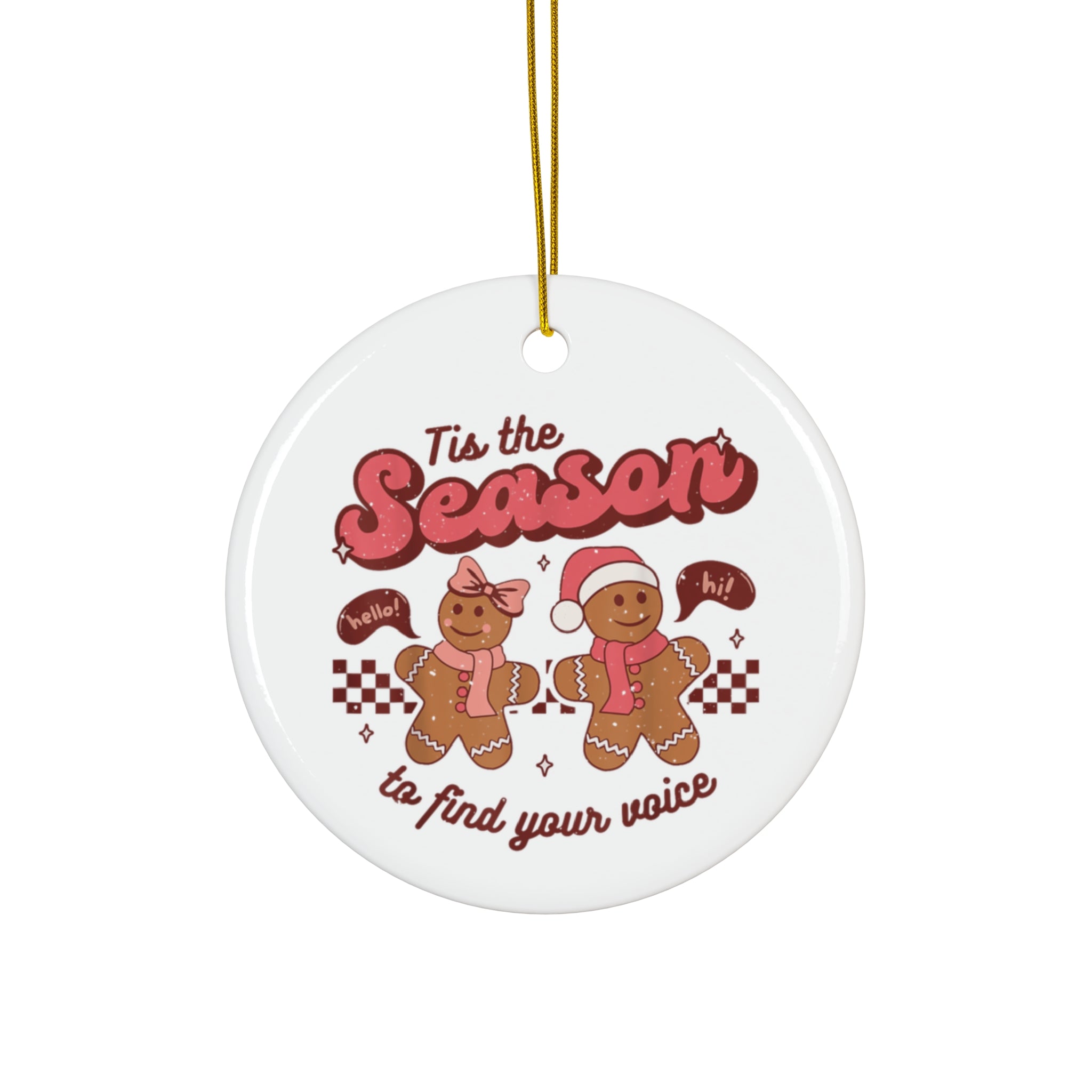 Gingerbread 'Tis the Season' Ceramic Ornament — Holiday Tree Decoration