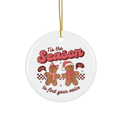 Gingerbread 'Tis the Season' Ceramic Ornament — Holiday Tree Decoration