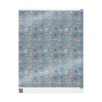 Speech Therapy Snowflake Wrapping Paper - Snowflake Pattern with Speech Therapy Communication Disorders Words