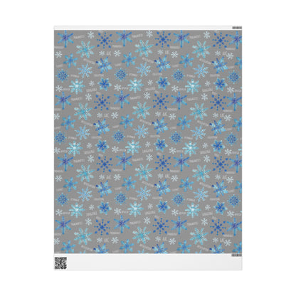 Speech Therapy Snowflake Wrapping Paper - Snowflake Pattern with Speech Therapy Communication Disorders Words