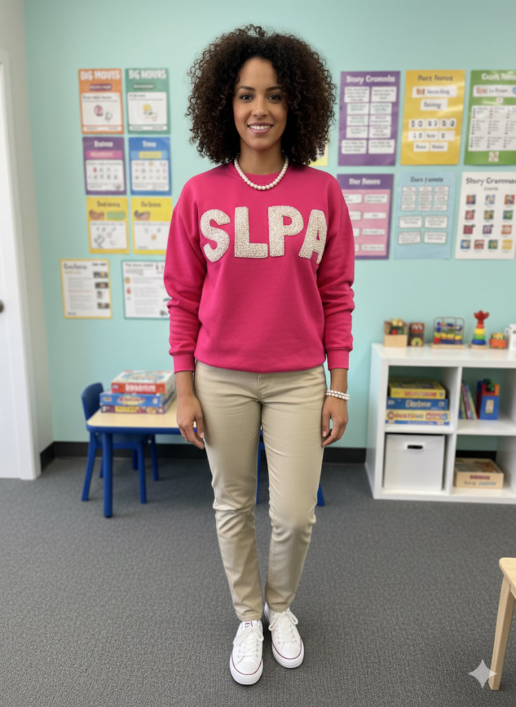 Pearl Embellished Speech Language Pathology Assistant Sweatshirt